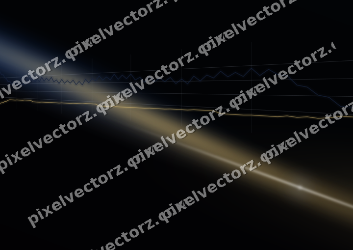 Glowing neon chart background in blue and amber