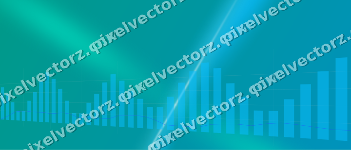 Glowing neon chart background in cyan and teal