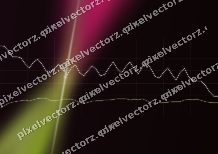 Glowing neon chart background in lime and pink