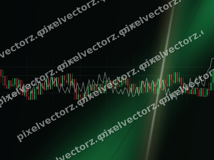 Glowing neon chart background in green and red