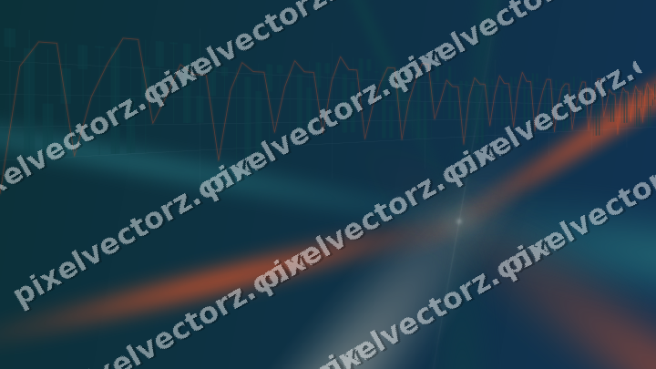 Glowing neon chart background in dark teal and orange