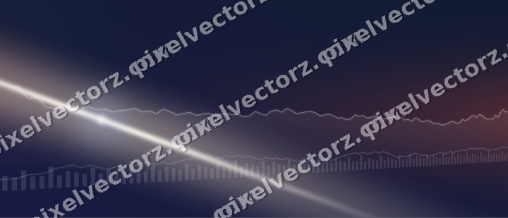 Glowing neon chart background in dark blue and red