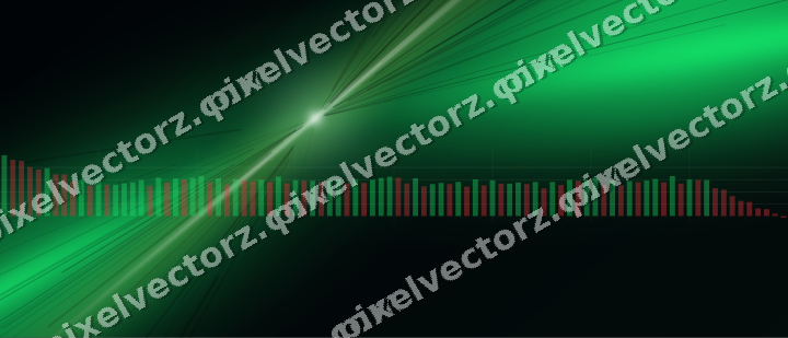 Glowing neon chart background in green and lime