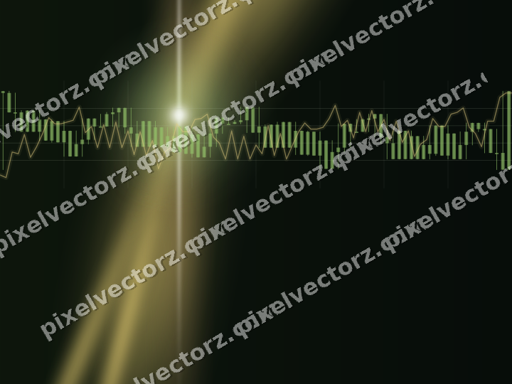 Glowing neon chart background in lime and yellow