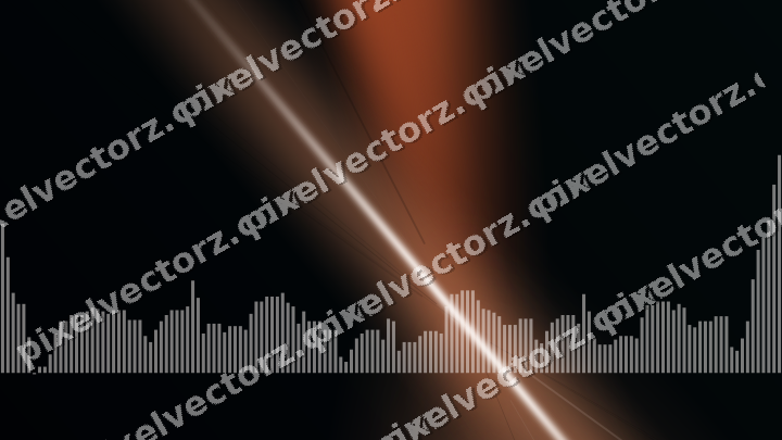 Glowing neon chart background in orange and teal