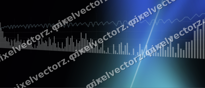 Glowing neon chart background in blue and cyan