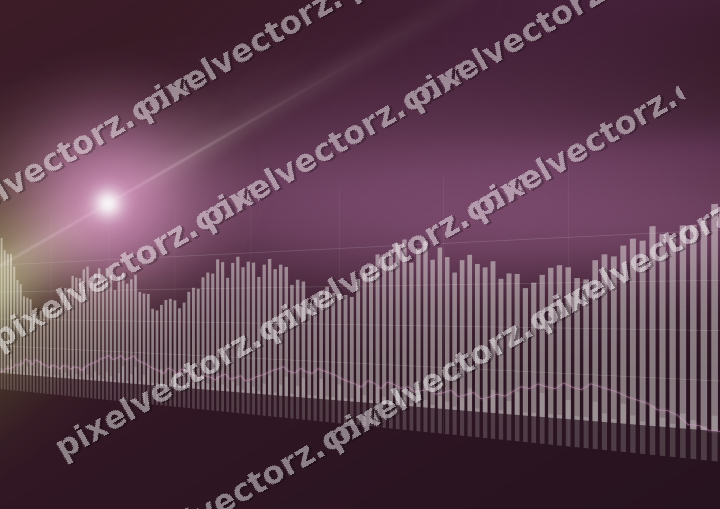 Glowing neon chart background in dark magenta and lime