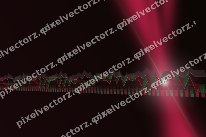 Glowing neon chart background in pink and amber