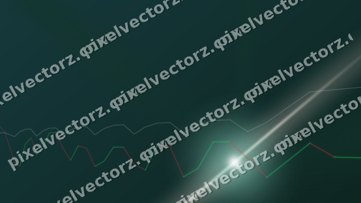 Glowing neon chart background in dark green and orange