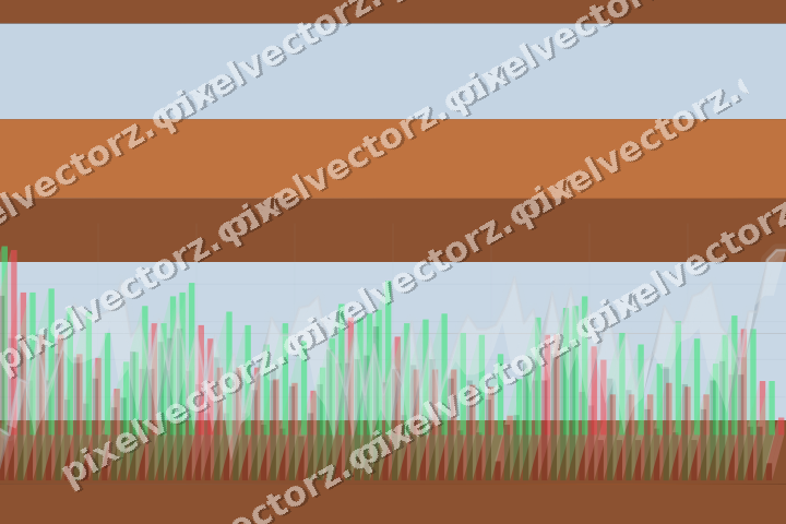 Glowing neon chart background in blue and orange