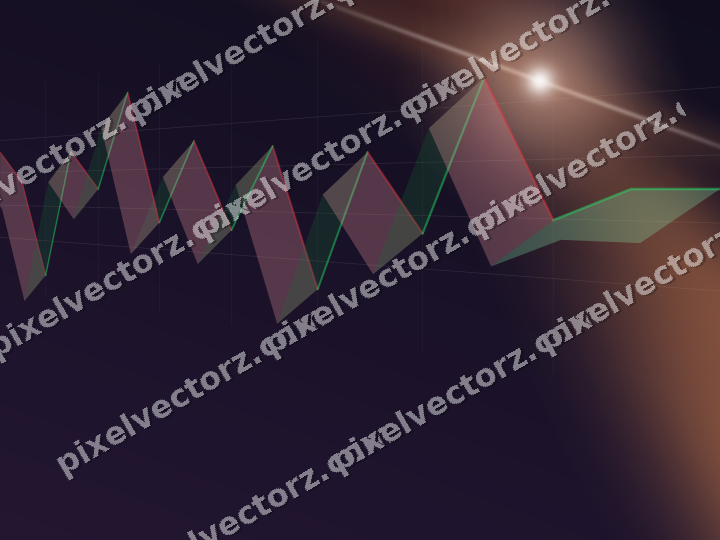 Glowing neon chart background in orange and blue