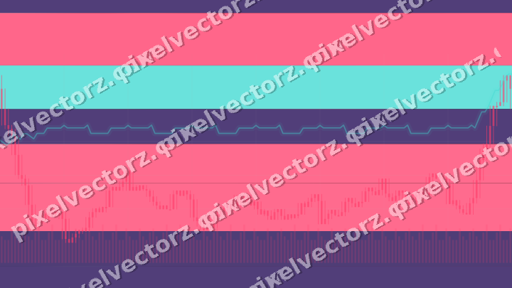 Glowing neon chart background in pink and amber