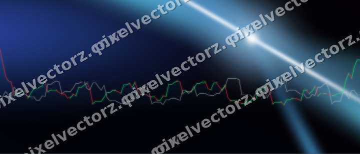 Glowing neon chart background in cyan and blue