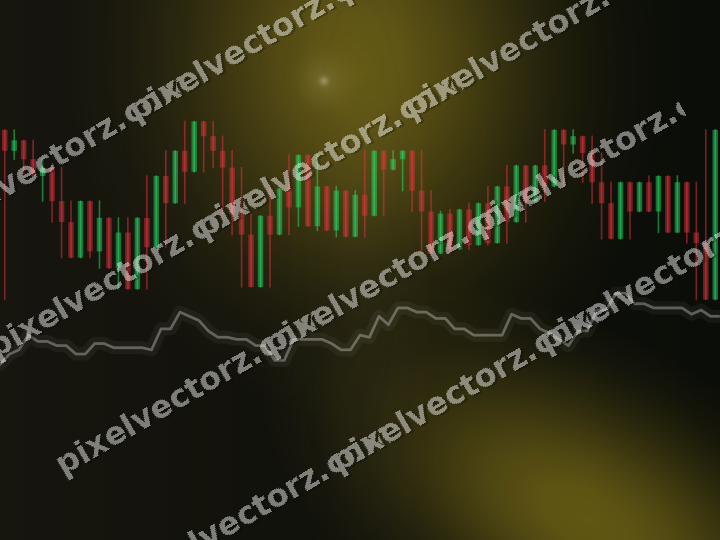 Glowing neon chart background in amber and yellow