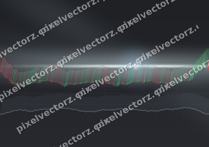 Glowing neon chart background in teal and pale cyan