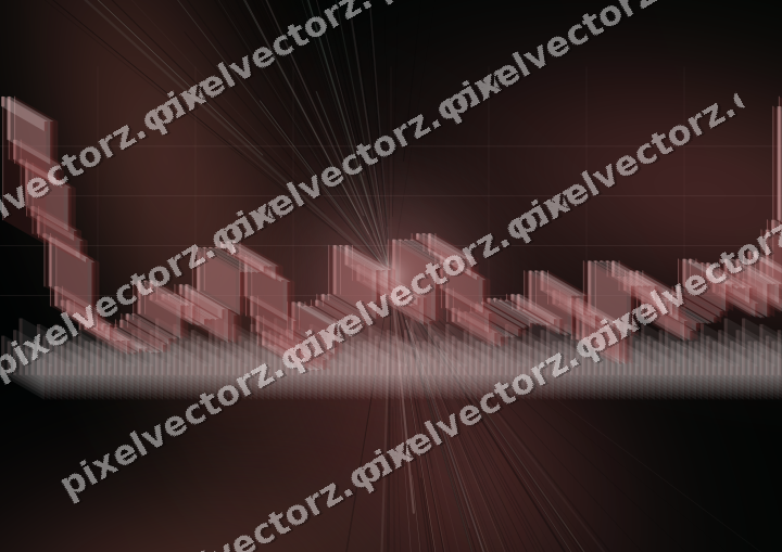 Glowing neon chart background in red and green