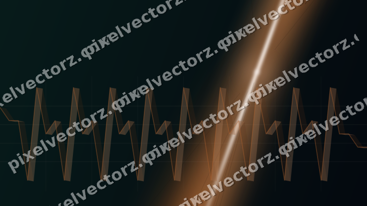 Glowing neon chart background in orange and teal