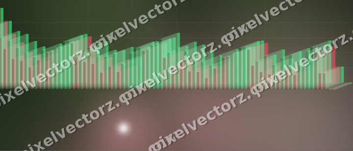Glowing neon chart background in pink and dark lime