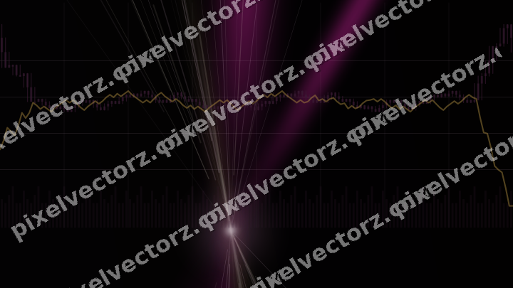 Glowing neon chart background in magenta and amber