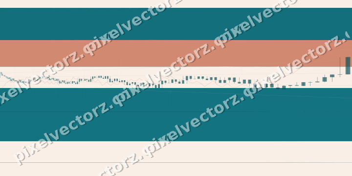 Glowing neon chart background in teal and orange