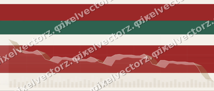 Glowing neon chart background in red and green