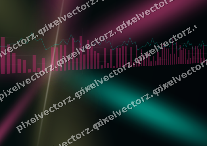 Glowing neon chart background in pink and orange