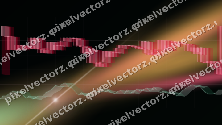 Glowing neon chart background in pink and amber