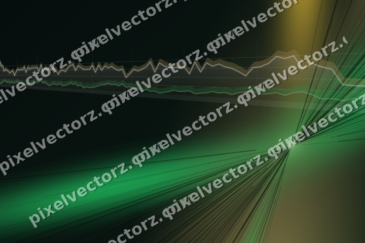 Glowing neon chart background in green and amber