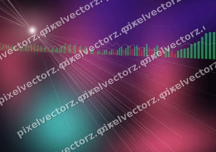 Glowing neon chart background in pink and amber