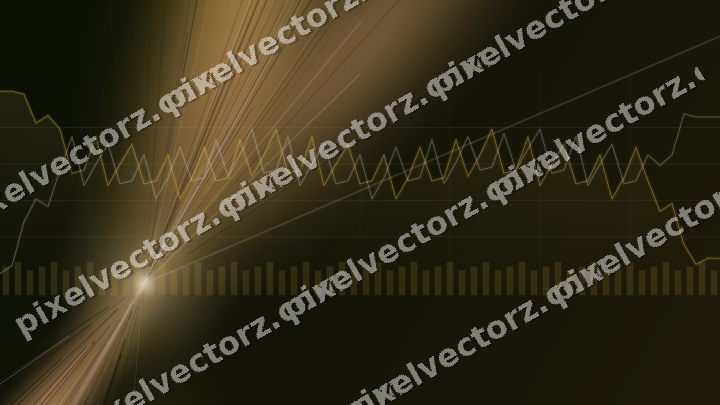 Glowing neon chart background in amber and orange
