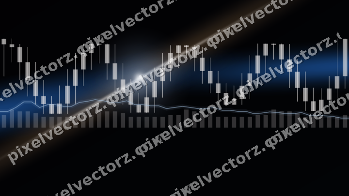 Glowing neon chart background in blue and orange