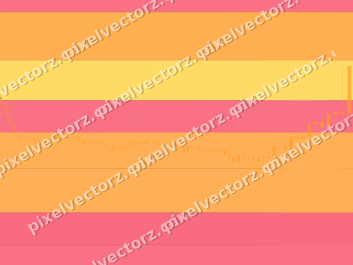 Glowing neon chart background in orange and amber