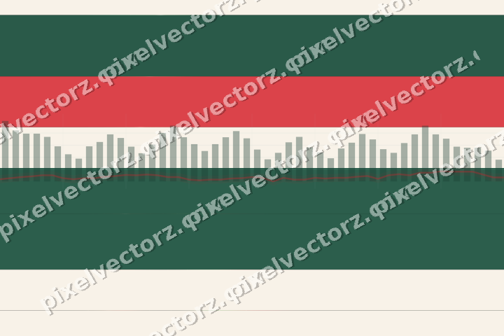 Glowing neon chart background in green and red