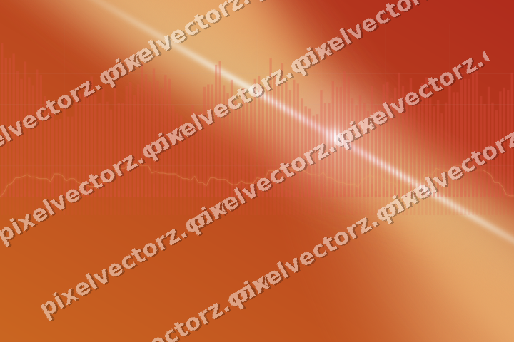 Glowing neon chart background in red and orange