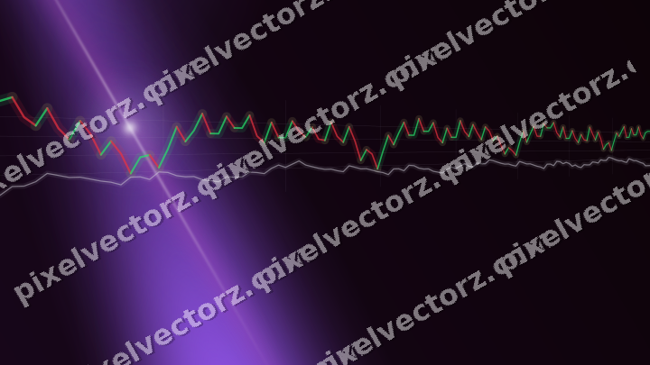 Glowing neon chart background in purple and blue
