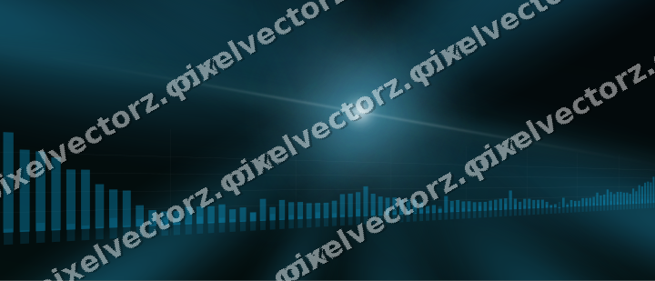Glowing neon chart background in cyan and teal