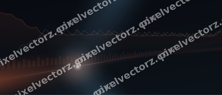 Glowing neon chart background in orange and cyan