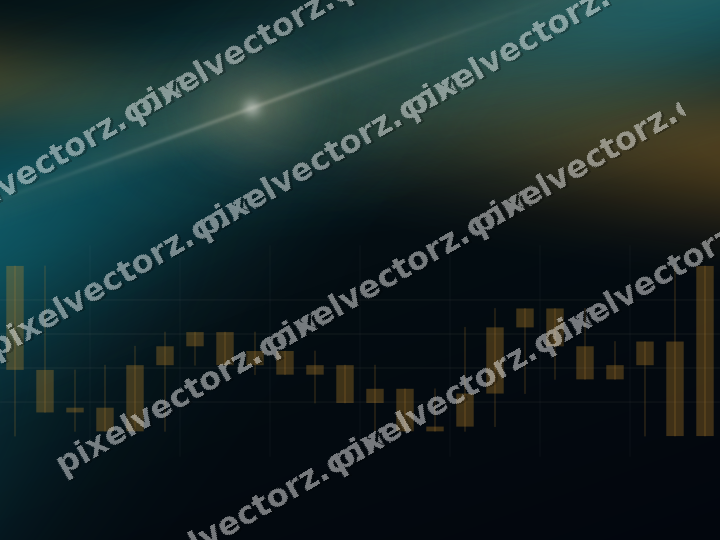 Glowing neon chart background in amber and teal