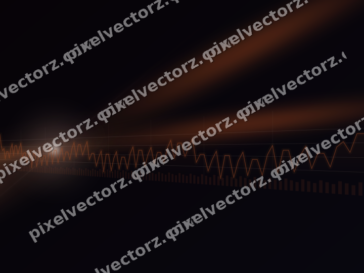 Glowing neon chart background in orange and blue