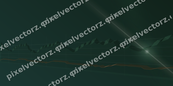 Glowing neon chart background in dark green and orange