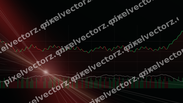 Glowing neon chart background in red and green