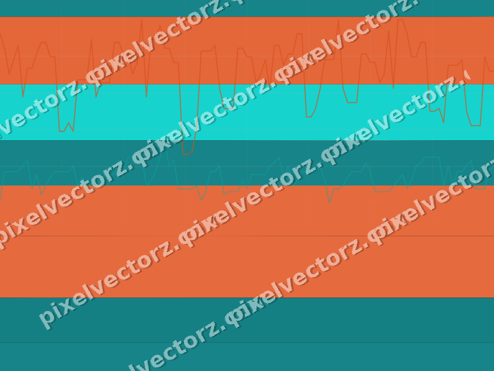 Glowing neon chart background in orange and teal