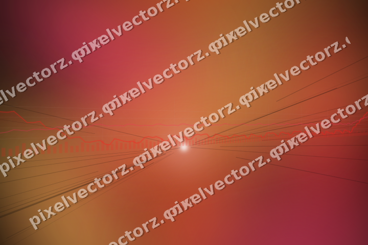 Glowing neon chart background in red and orange