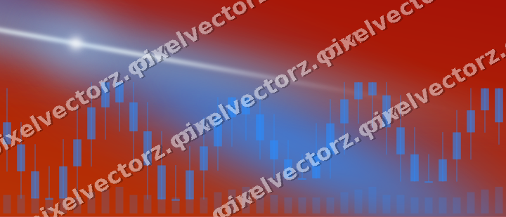 Glowing neon chart background in blue and red