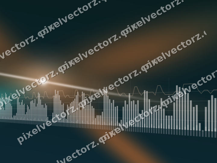 Glowing neon chart background in orange and teal