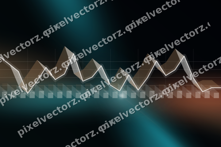 Glowing neon chart background in teal and orange