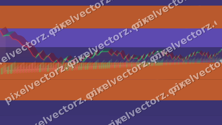 Glowing neon chart background in orange and blue