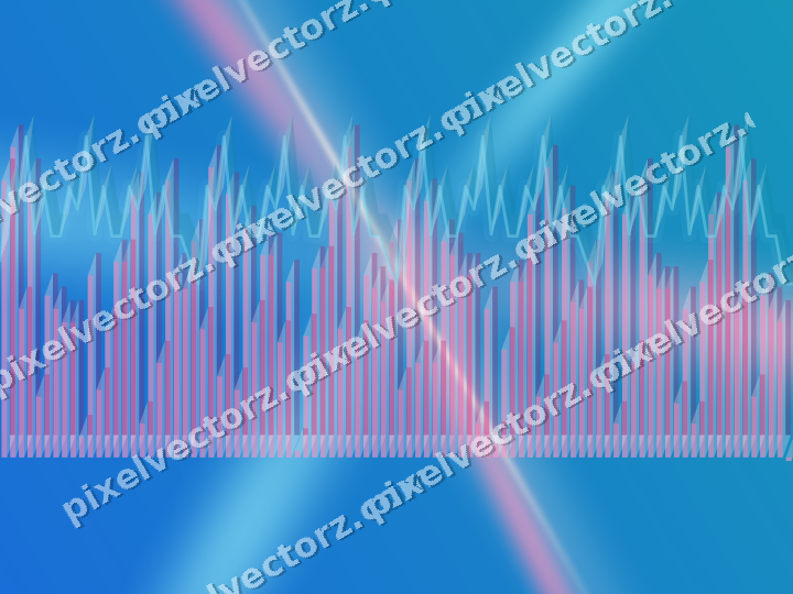 Glowing neon chart background in pink and cyan