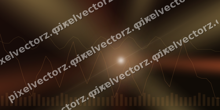 Glowing neon chart background in orange and amber
