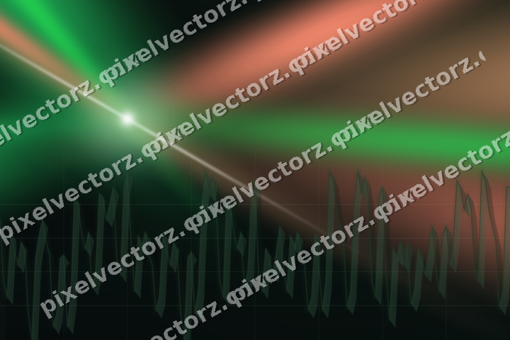 Glowing neon chart background in green and red